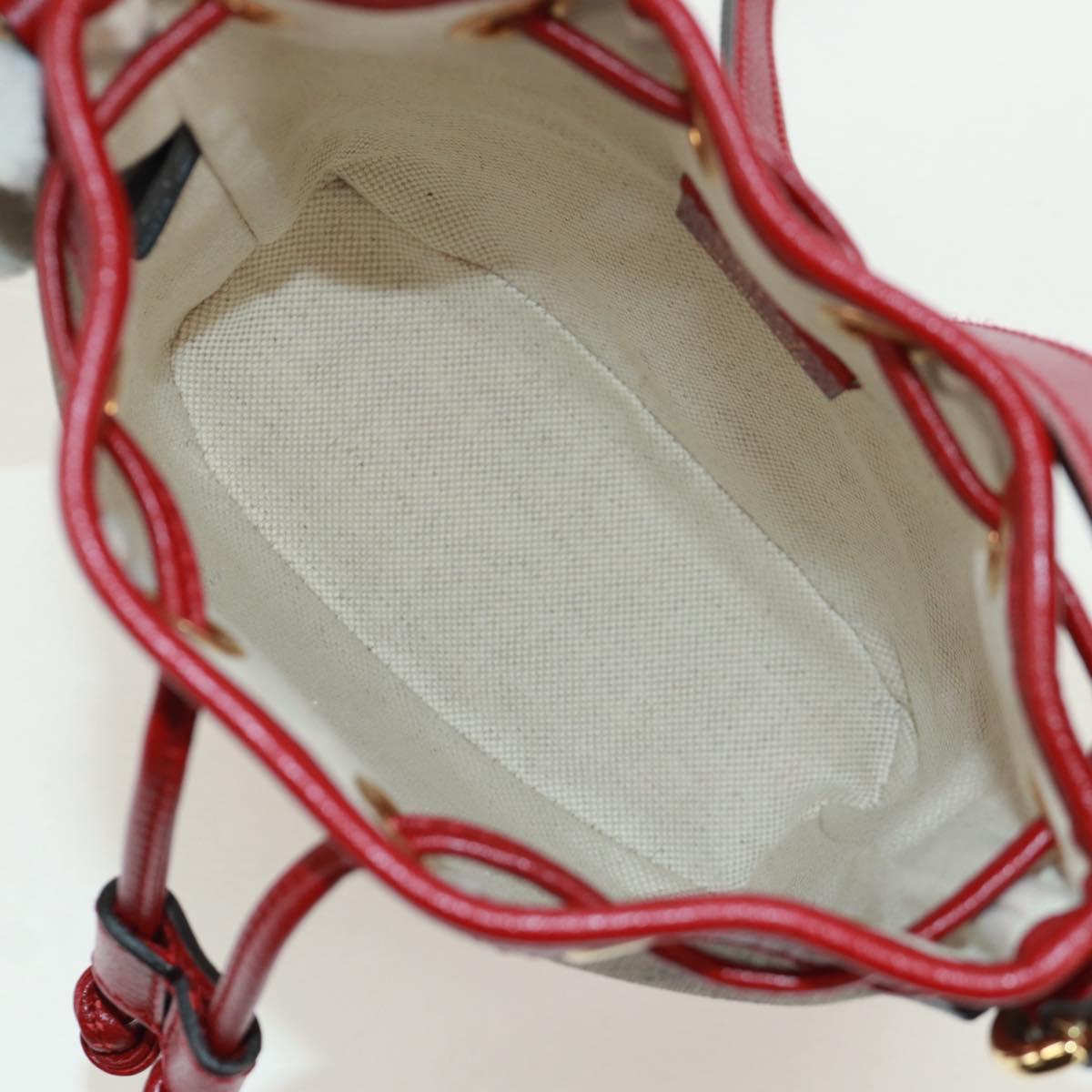 GUCCI GUCCI テ Doraemon Micro GG Supreme Bag PVC Beige Gold 647801 Auth 173166SAM