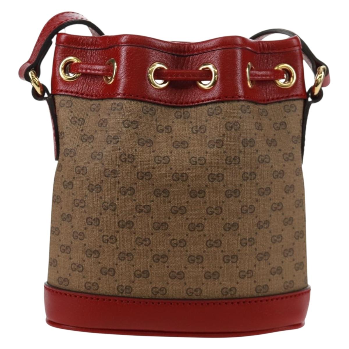 GUCCI GUCCI テ Doraemon Micro GG Supreme Bag PVC Beige Gold 647801 Auth 173166SAM