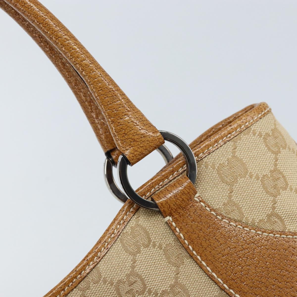 GUCCI GG Canvas Tote Bag Beige Brown 113015 Auth 173169V