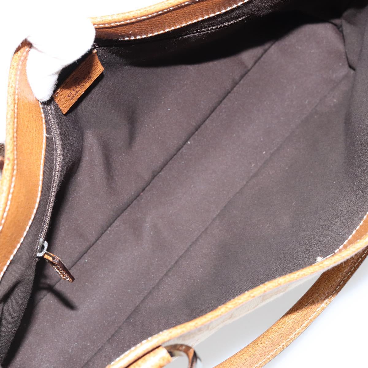 GUCCI GG Canvas Tote Bag Beige Brown 113015 Auth 173169V
