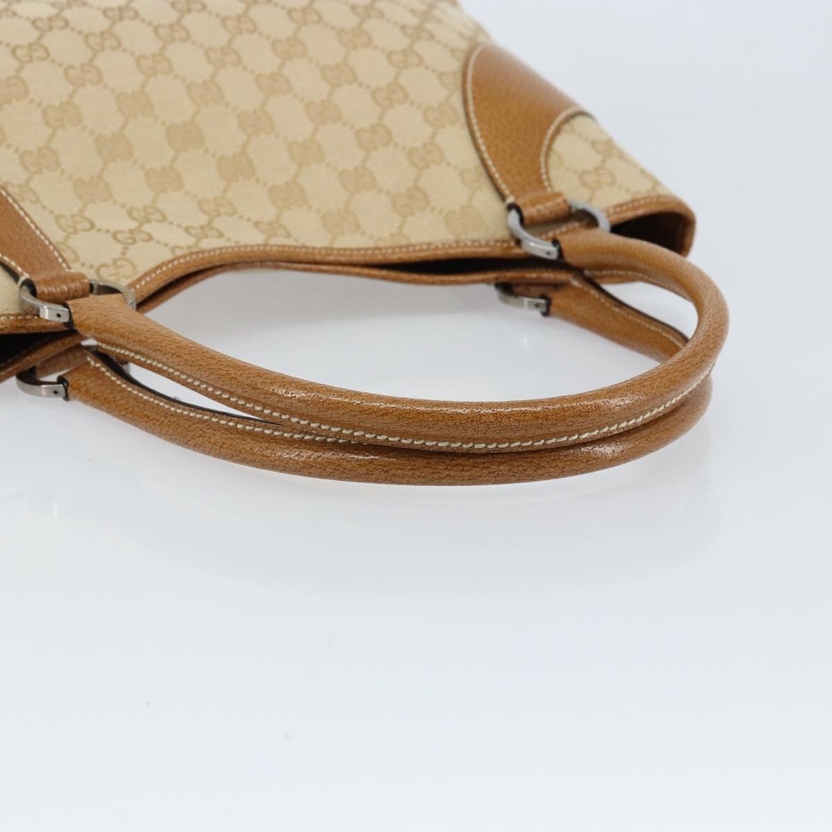 GUCCI GG Canvas Tote Bag Beige Brown 113015 Auth 173169V
