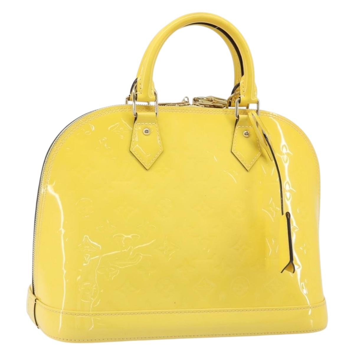 LOUIS VUITTON Monogram Vernis Alma PM Hand Bag Citrin M90101 LV Auth 173176V