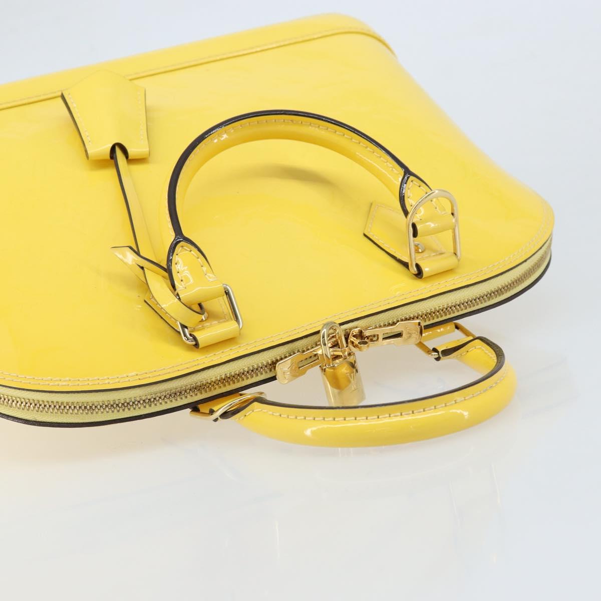 LOUIS VUITTON Monogram Vernis Alma PM Hand Bag Citrin M90101 LV Auth 173176V