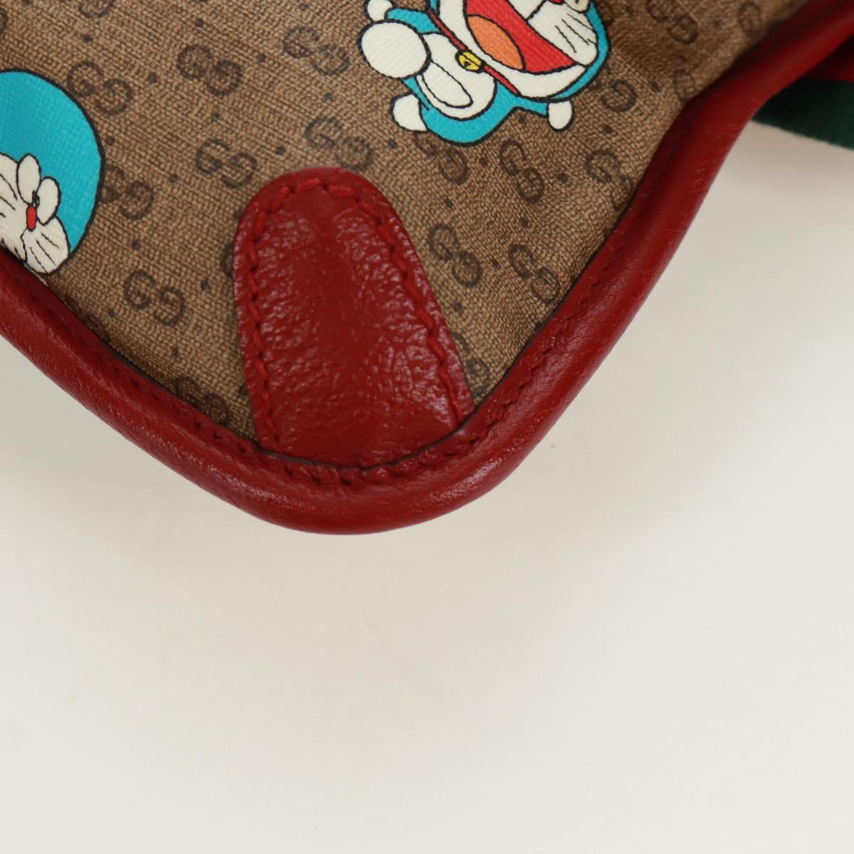 GUCCI GG Supreme Web Sherry Line Waist bag PVC Beige Gold 647817 Auth 173178M