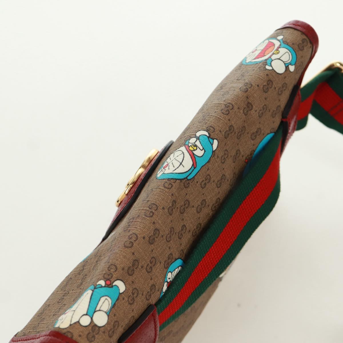 GUCCI GG Supreme Web Sherry Line Waist bag PVC Beige Gold 647817 Auth 173178M