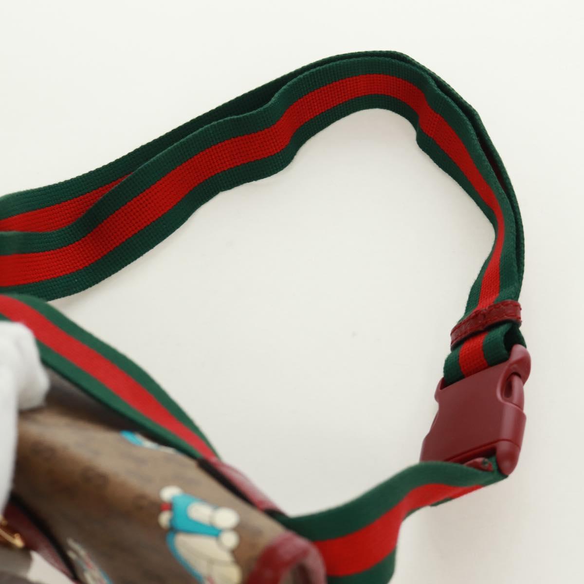 GUCCI GG Supreme Web Sherry Line Waist bag PVC Beige Gold 647817 Auth 173178M