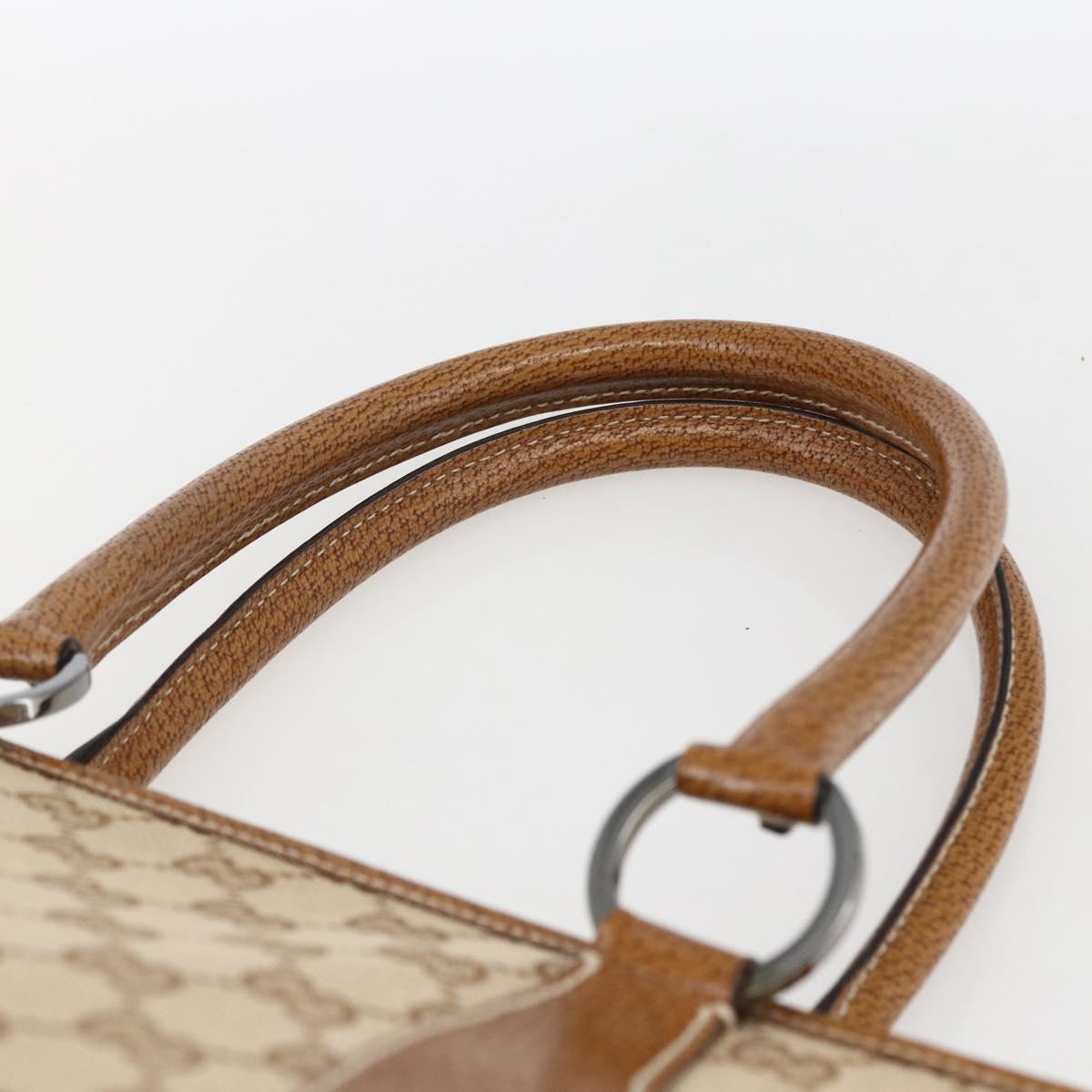 GUCCI GG Canvas Hand Bag PVC Beige Silver 113011 Auth 173185V