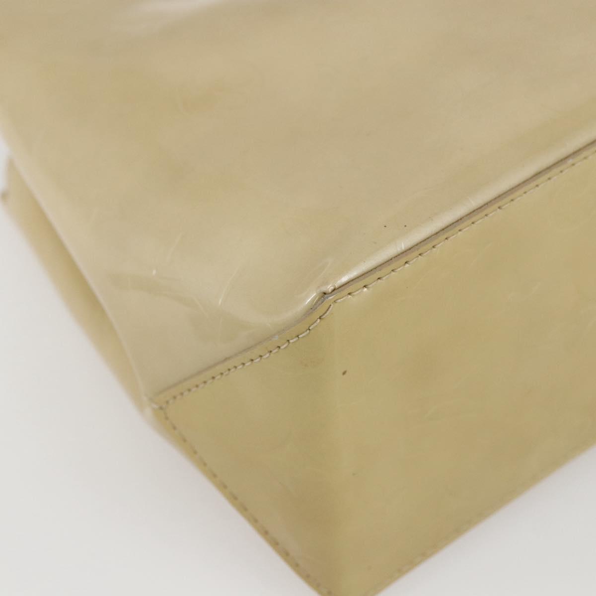 LOUIS VUITTON Monogram Vernis Reade PM Hand Bag Beige M91334 LV Auth 173186