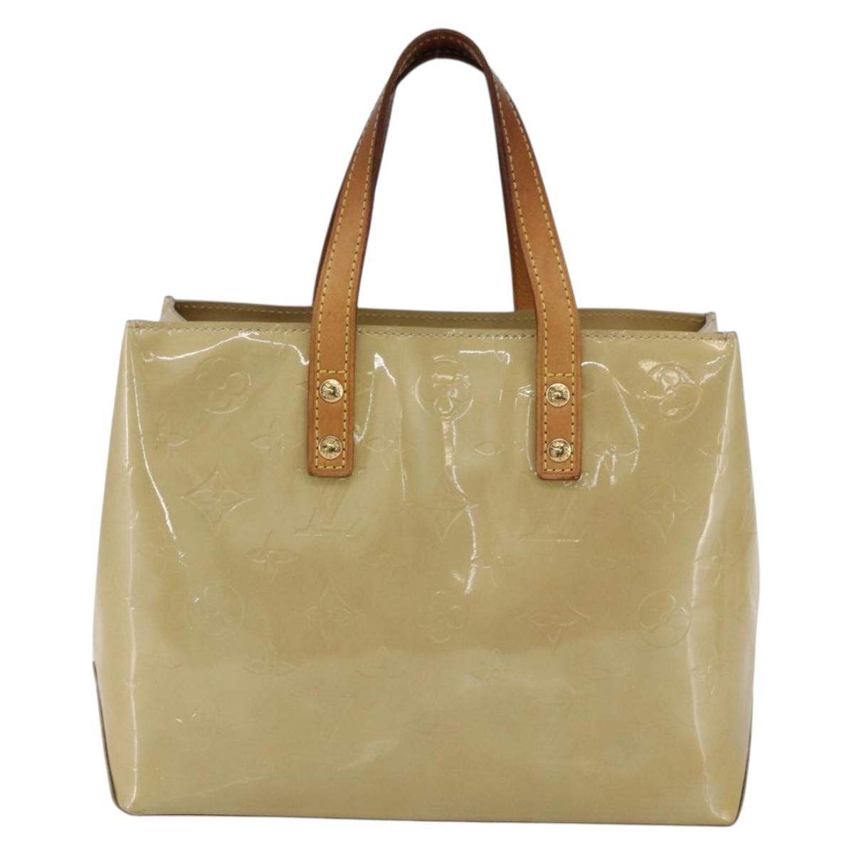 LOUIS VUITTON Monogram Vernis Reade PM Hand Bag Beige M91334 LV Auth 173186