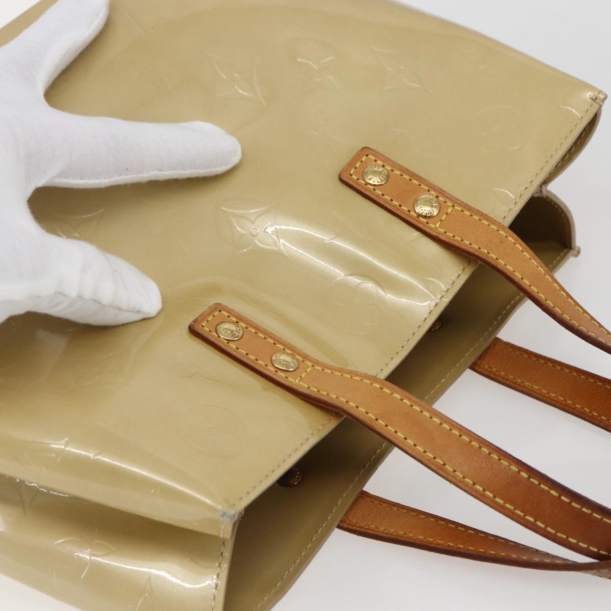 LOUIS VUITTON Monogram Vernis Reade PM Hand Bag Beige M91334 LV Auth 173186