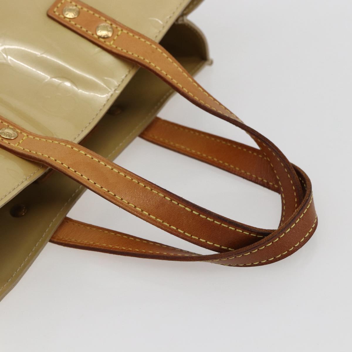LOUIS VUITTON Monogram Vernis Reade PM Hand Bag Beige M91334 LV Auth 173186