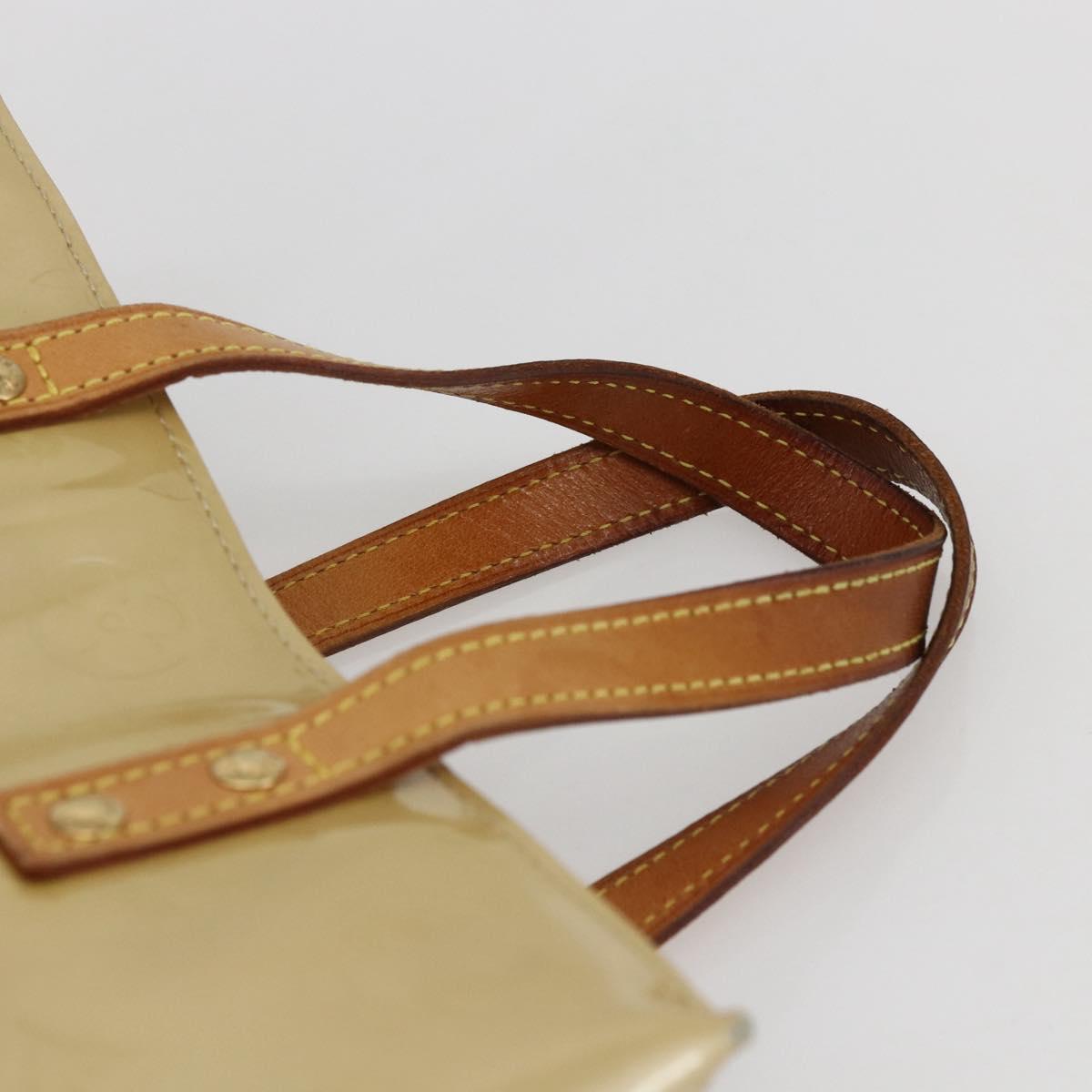 LOUIS VUITTON Monogram Vernis Reade PM Hand Bag Beige M91334 LV Auth 173186