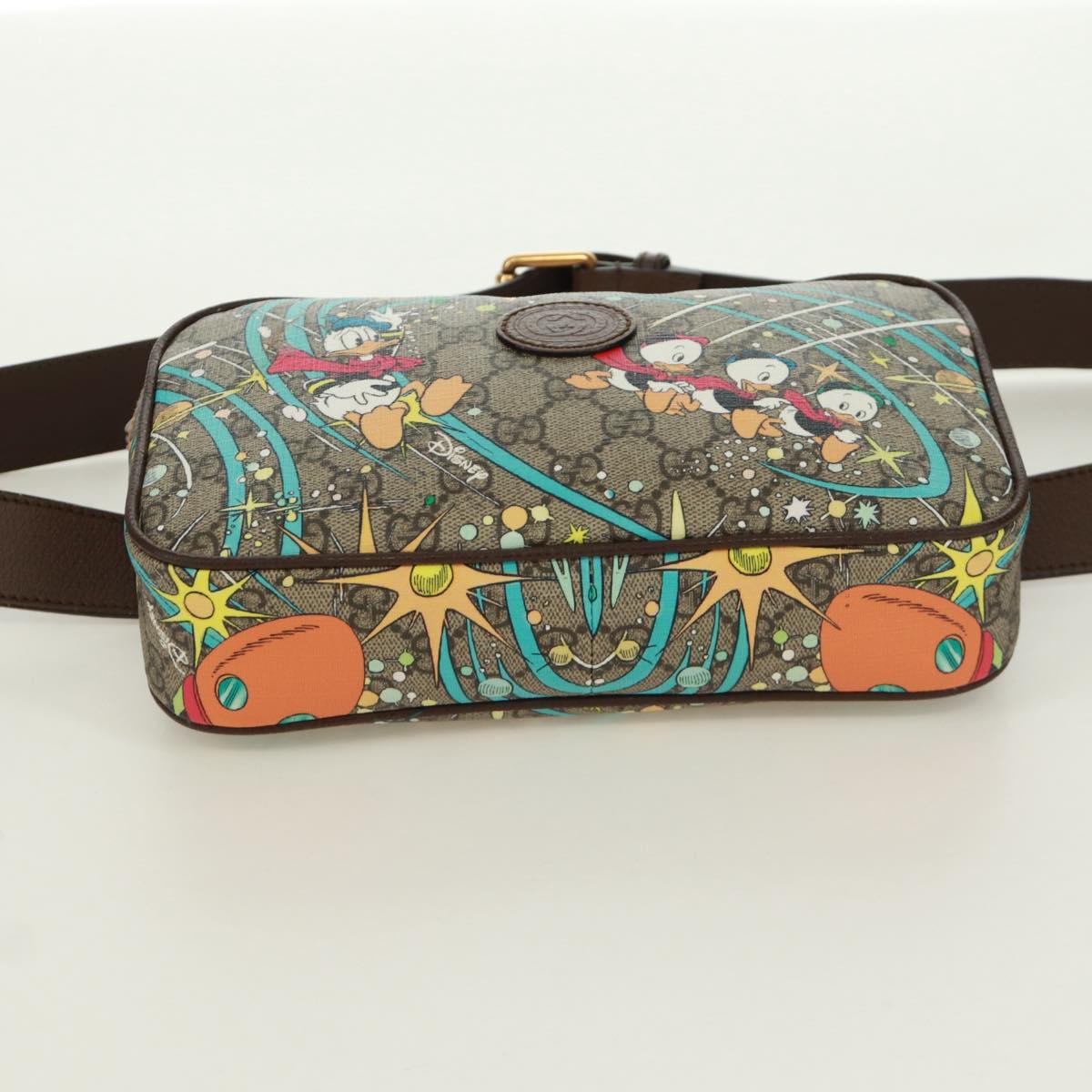 GUCCI GG Supreme Disney Collaboration Waist bag PVC Beige 602695 Auth 173187SAM