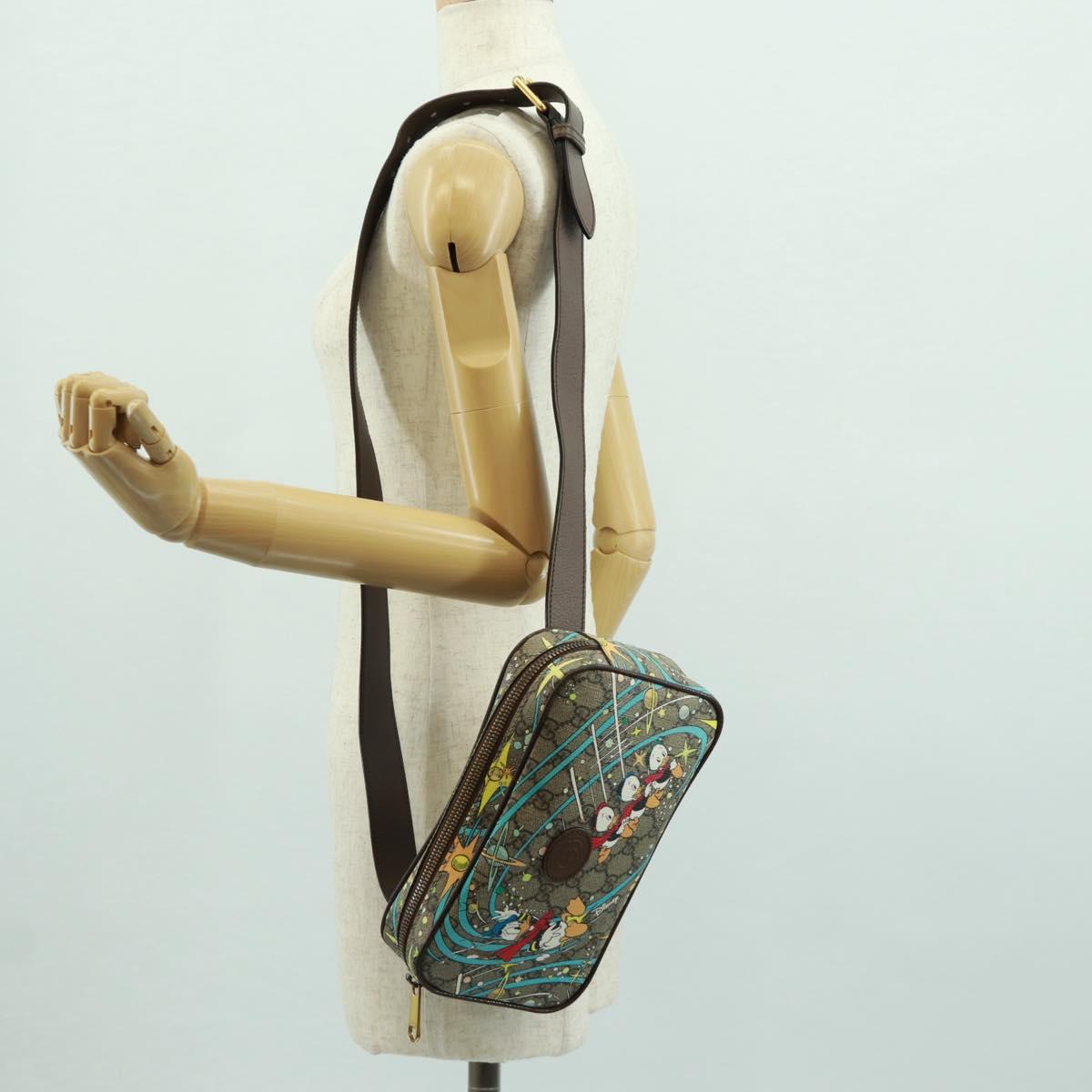 GUCCI GG Supreme Disney Collaboration Waist bag PVC Beige 602695 Auth 173187SAM