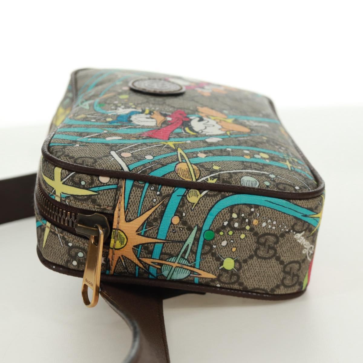GUCCI GG Supreme Disney Collaboration Waist bag PVC Beige 602695 Auth 173187SAM