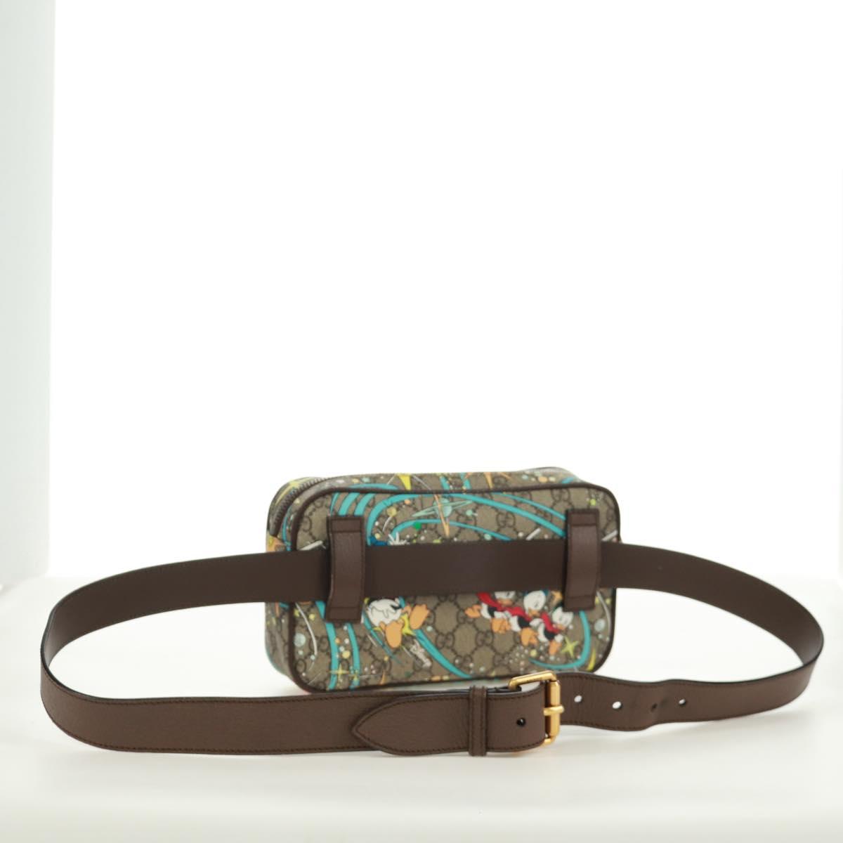 GUCCI GG Supreme Disney Collaboration Waist bag PVC Beige 602695 Auth 173187SAM