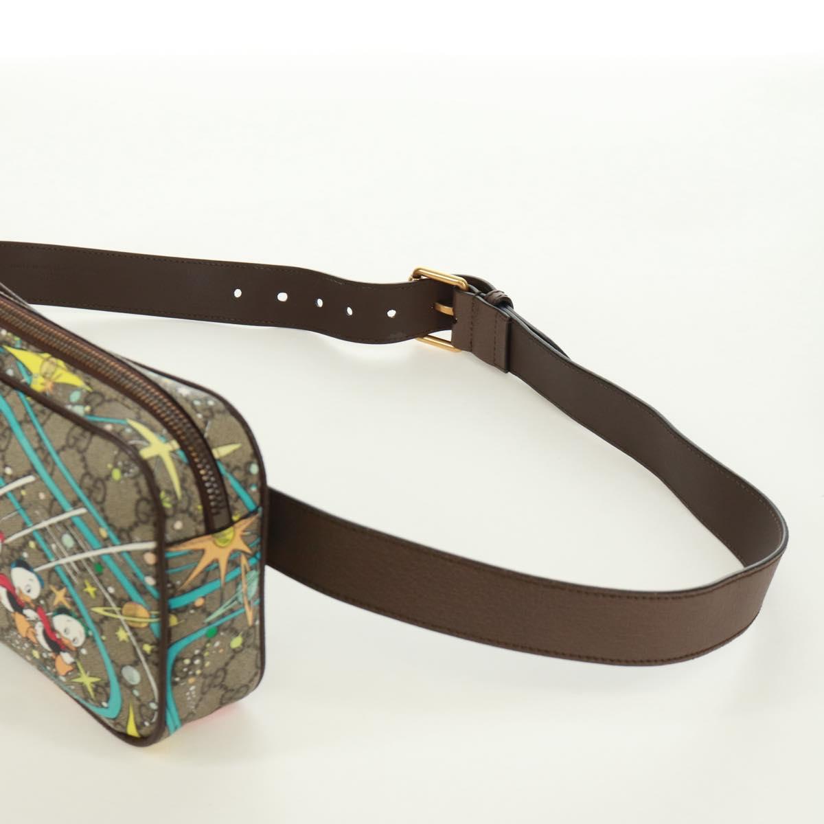 GUCCI GG Supreme Disney Collaboration Waist bag PVC Beige 602695 Auth 173187SAM