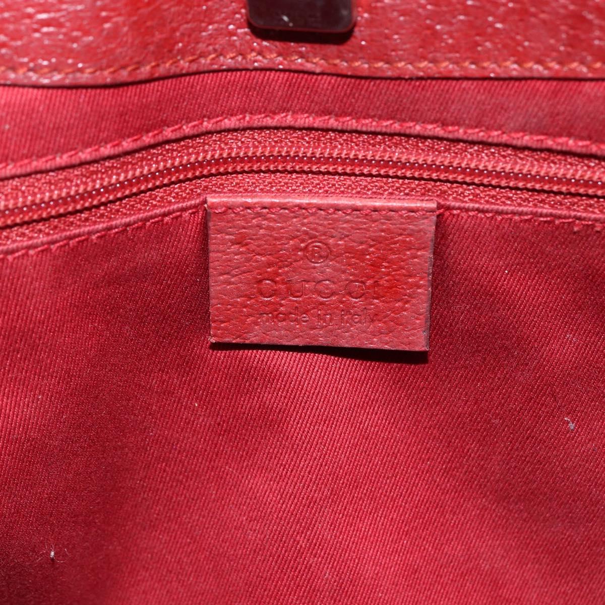 GUCCI GG Canvas Tote Bag Red Silver 113015 Auth 173192