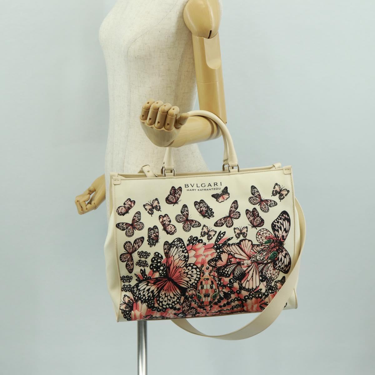BVLGARI Bag Canvas 2way MARY KATRANTZOU Collaboration White Gold Auth 173206M