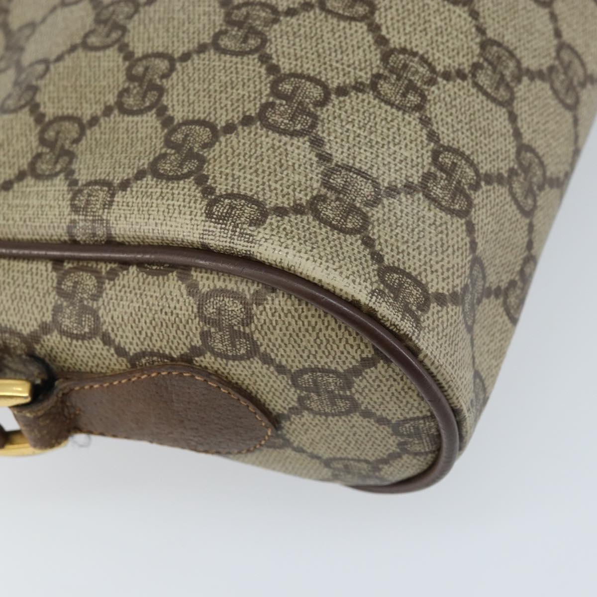 GUCCI GG Supreme Web Sherry Line Bag PVC Beige Gold 119 02 087 Auth 173208