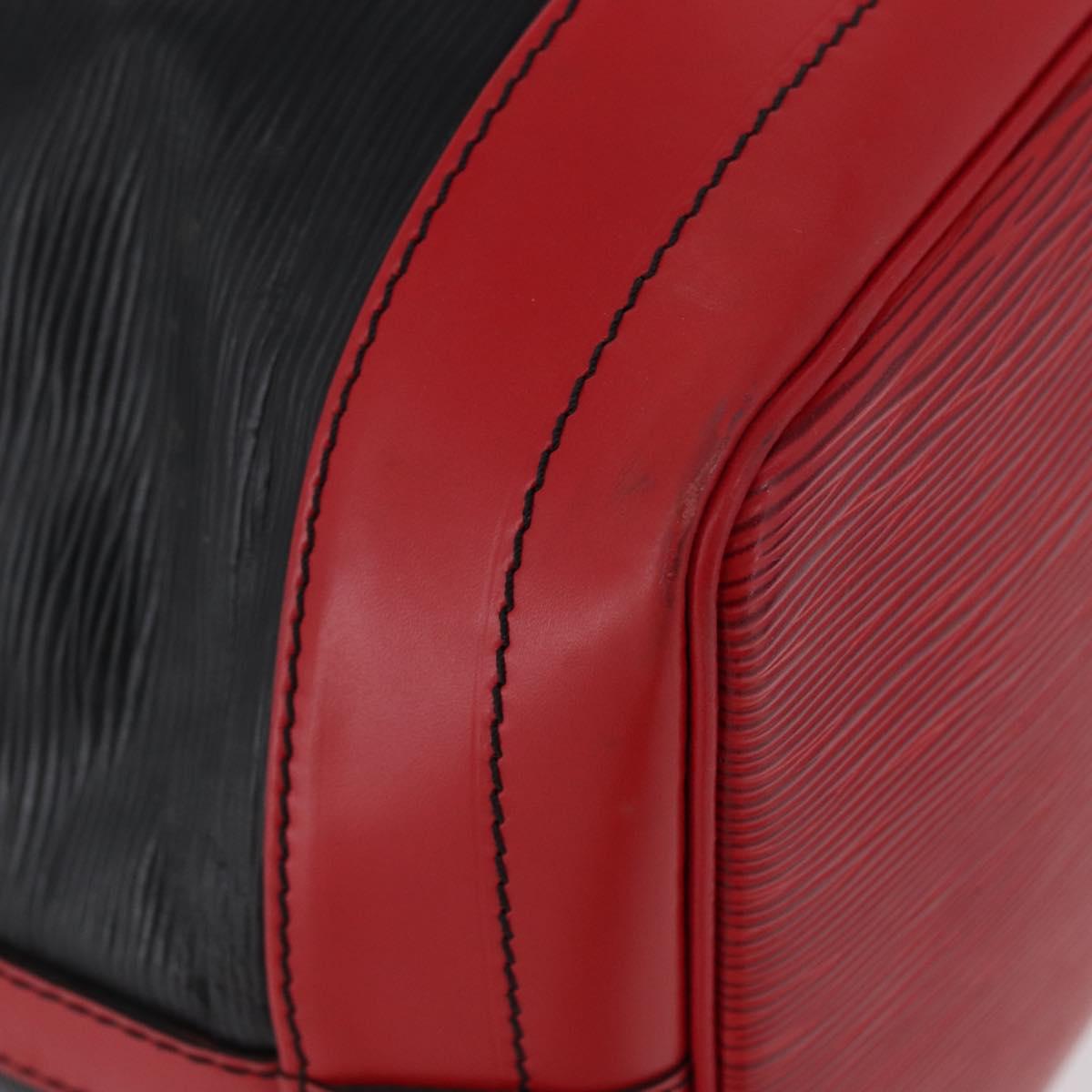 LOUIS VUITTON Epi Noe Shoulder Bag Bicolor Black Red M44017 LV Auth 173211