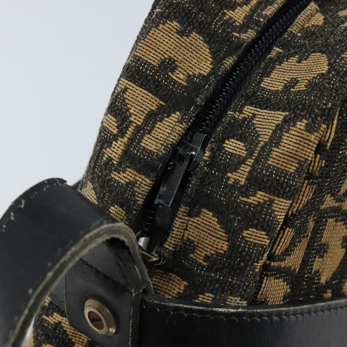 Christian Dior Trotter Canvas Shoulder Bag Navy Gold Auth 173214