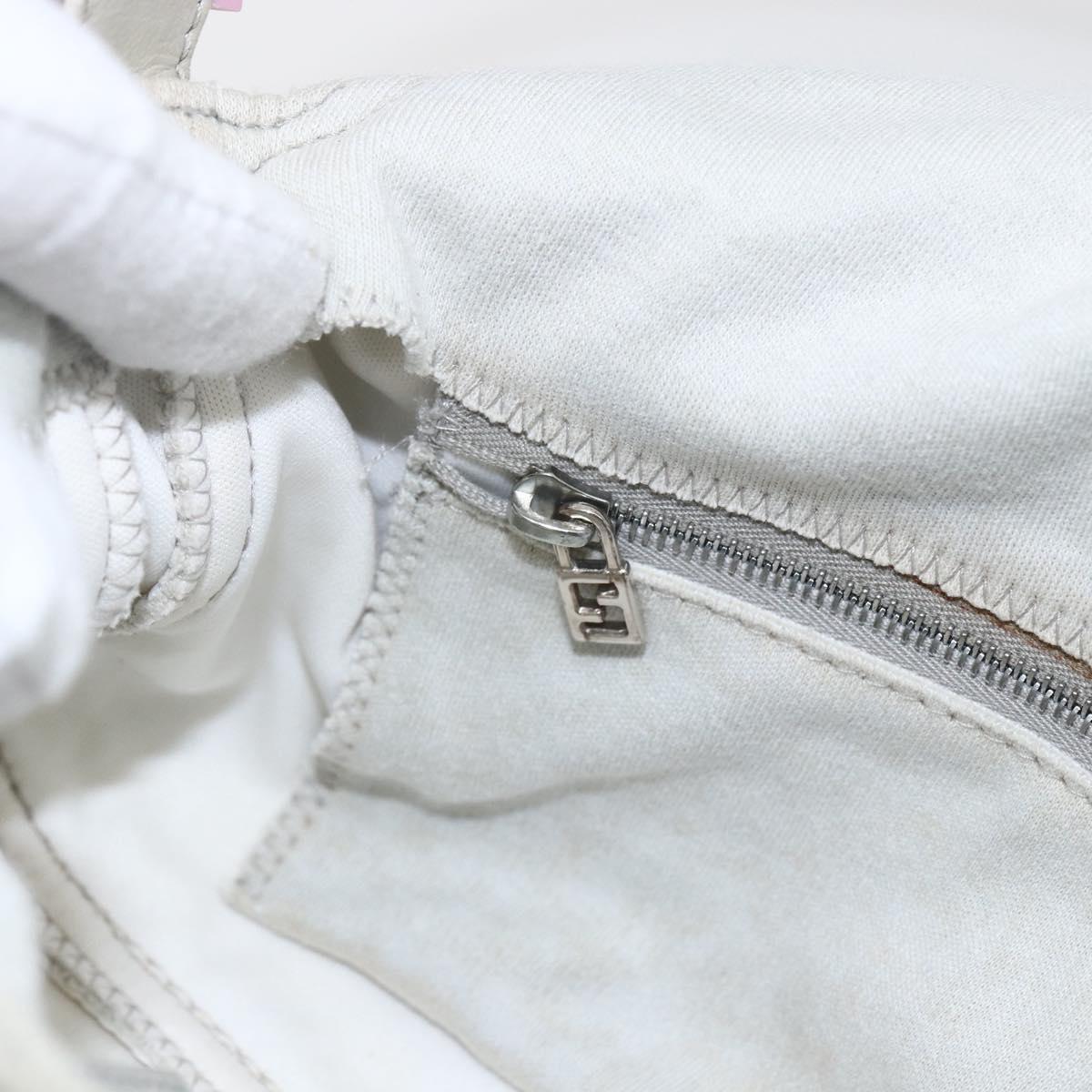 FENDI Mamma Baguette Shoulder Bag Cotton Light Blue Silver Auth 173215A