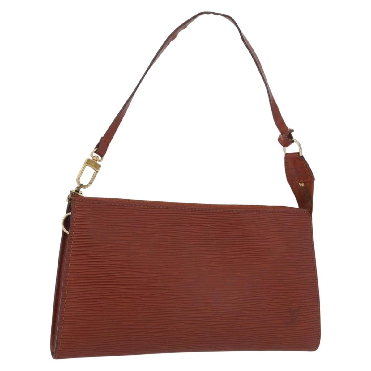 LOUIS VUITTON Epi Pochette Accessoires Pouch Brown M52953 LV Auth 173216