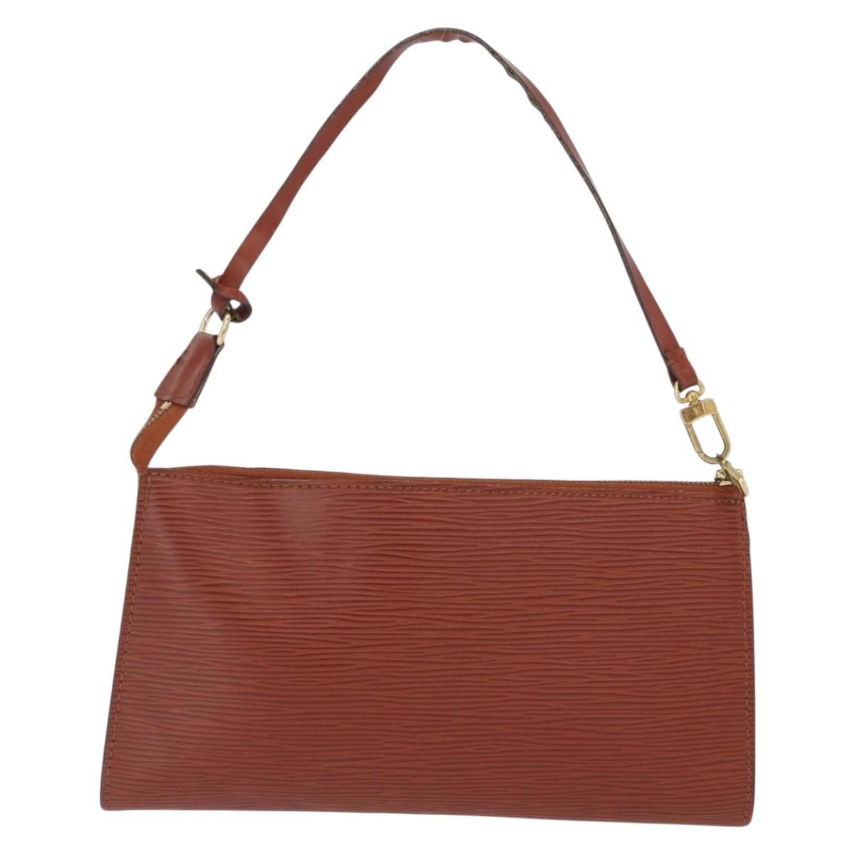 LOUIS VUITTON Epi Pochette Accessoires Pouch Brown M52953 LV Auth 173216