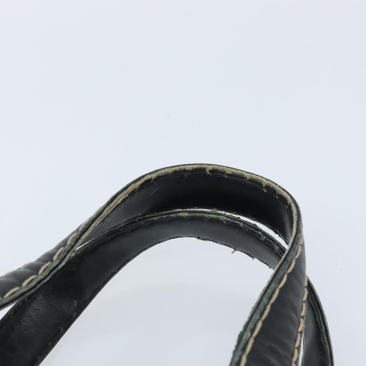 CHANEL Wild Stitch Hand Bag Leather Black CC Auth 173219