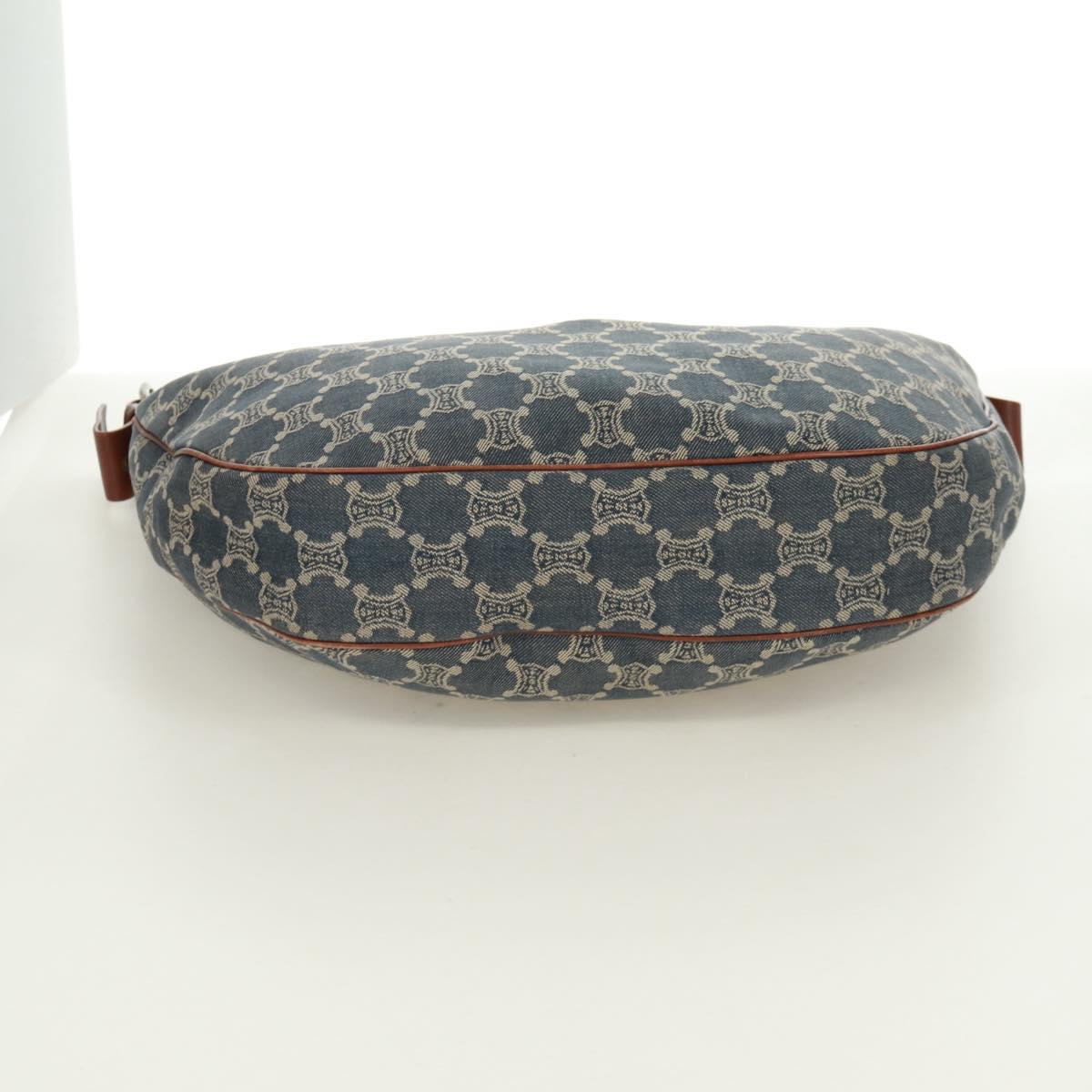 CELINE Paris Macadam Canvas Shoulder Bag Blue Auth 173229V