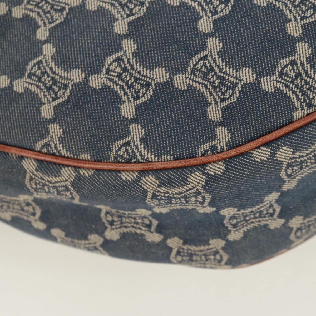 CELINE Paris Macadam Canvas Shoulder Bag Blue Auth 173229V