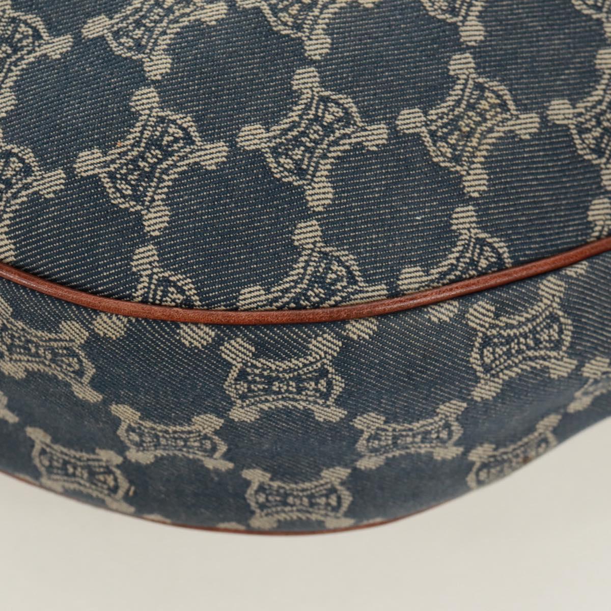 CELINE Paris Macadam Canvas Shoulder Bag Blue Auth 173229V