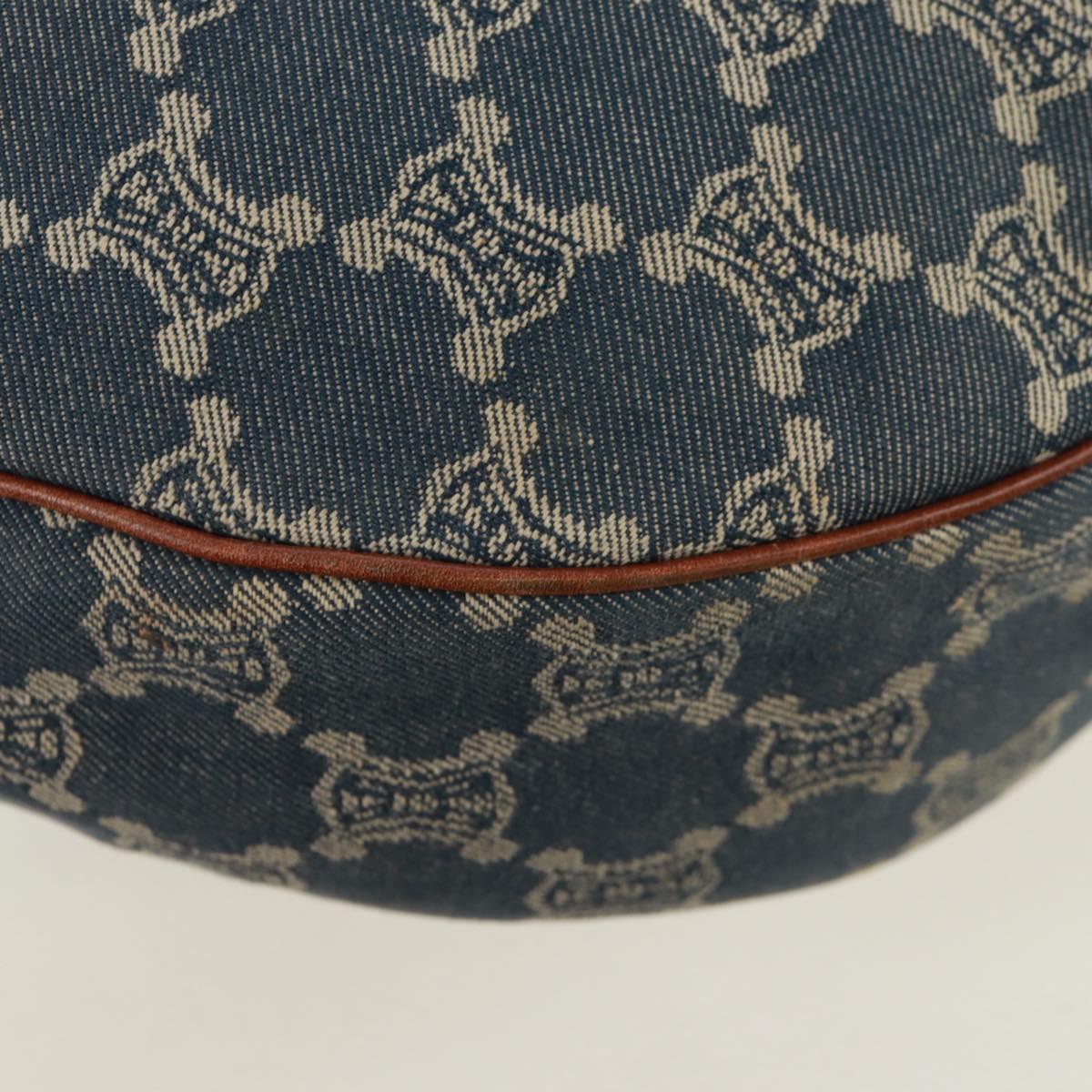 CELINE Paris Macadam Canvas Shoulder Bag Blue Auth 173229V