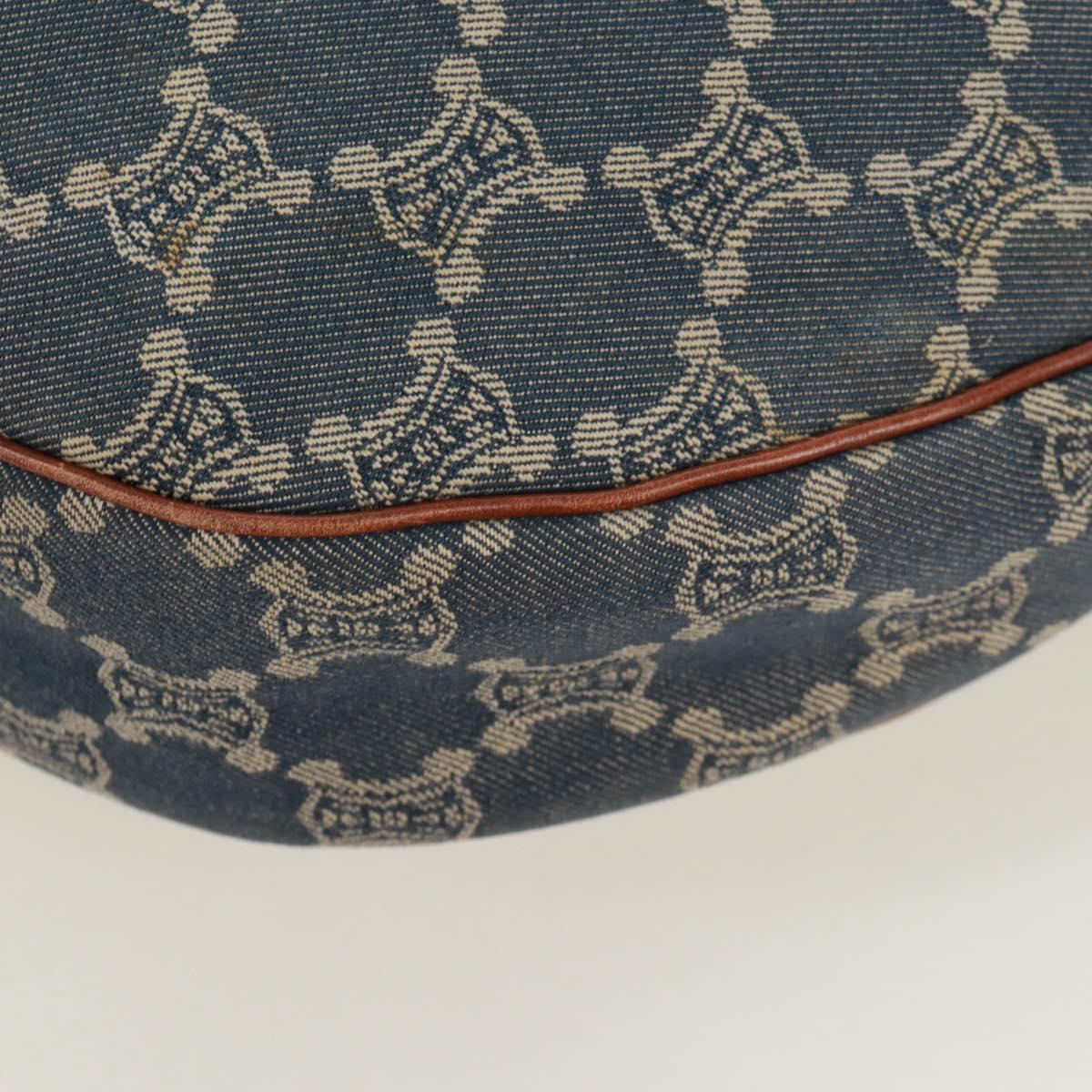 CELINE Paris Macadam Canvas Shoulder Bag Blue Auth 173229V