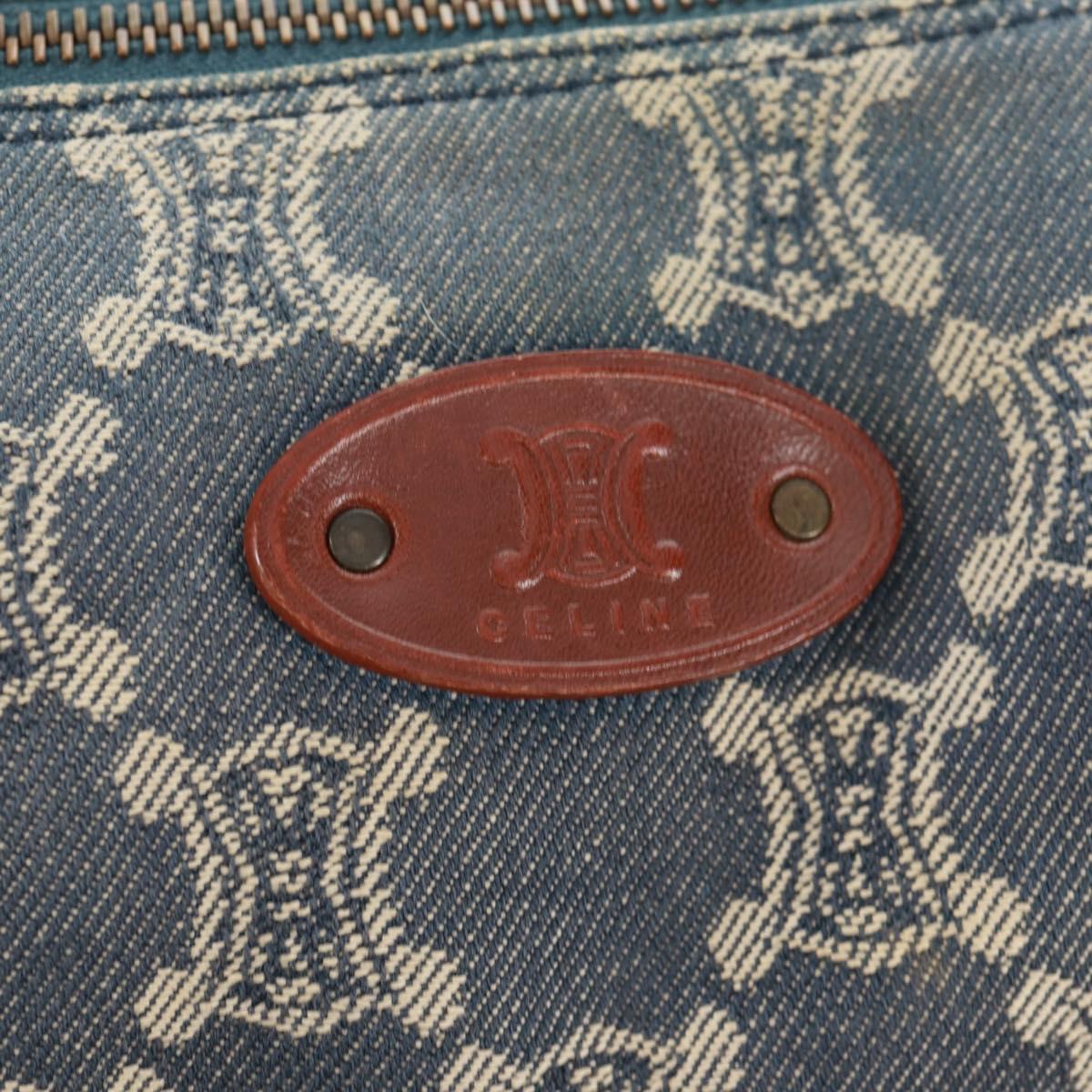 CELINE Paris Macadam Canvas Shoulder Bag Blue Auth 173229V