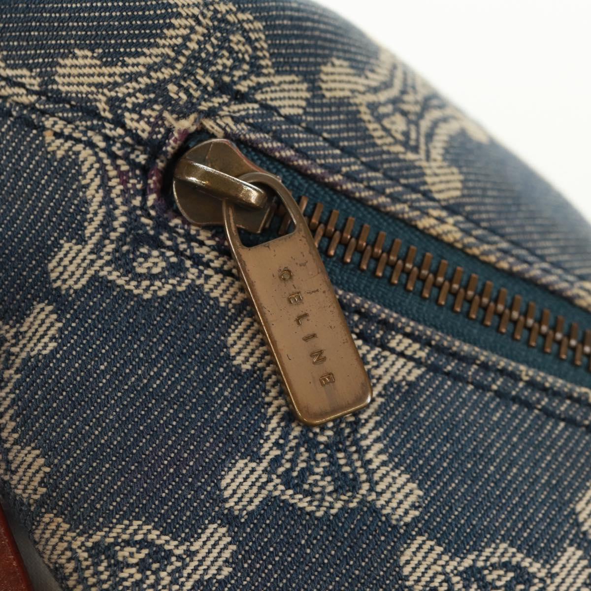 CELINE Paris Macadam Canvas Shoulder Bag Blue Auth 173229V