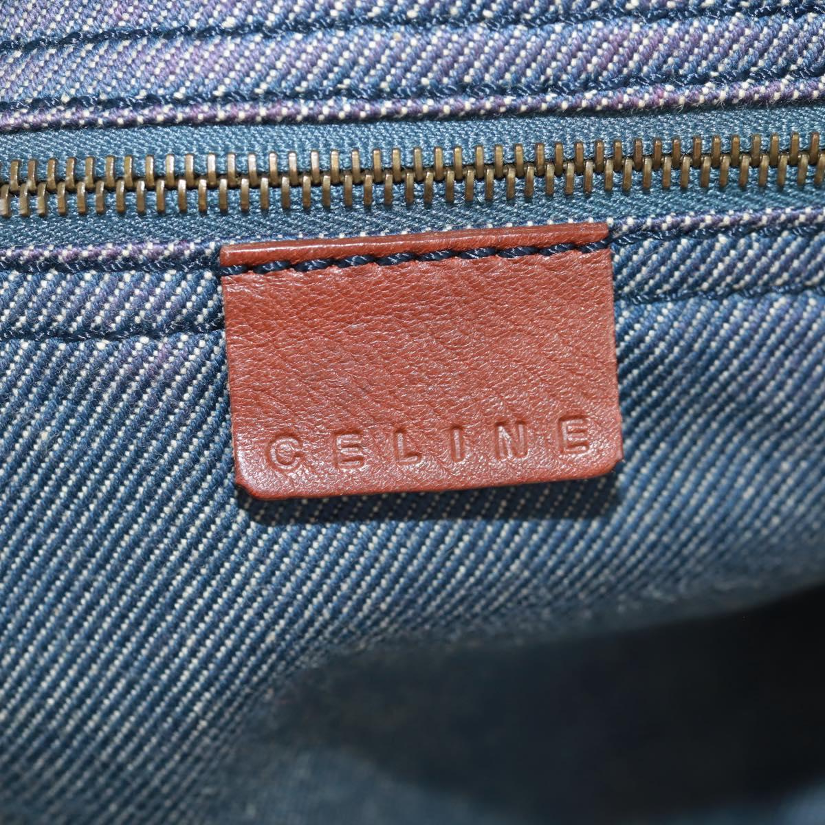 CELINE Paris Macadam Canvas Shoulder Bag Blue Auth 173229V