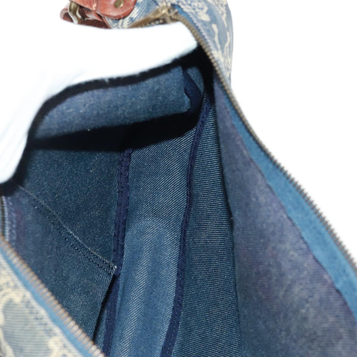 CELINE Paris Macadam Canvas Shoulder Bag Blue Auth 173229V