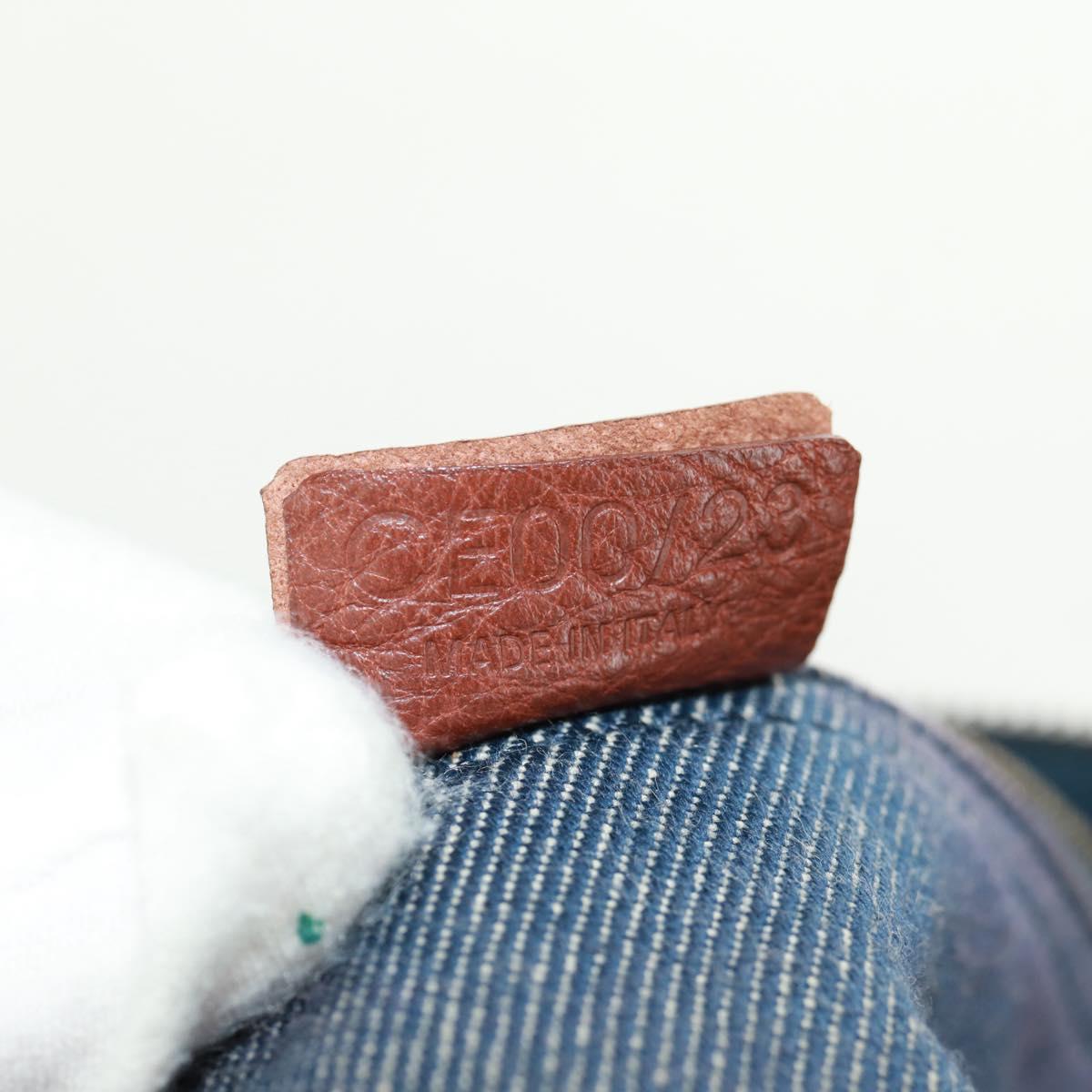 CELINE Paris Macadam Canvas Shoulder Bag Blue Auth 173229V