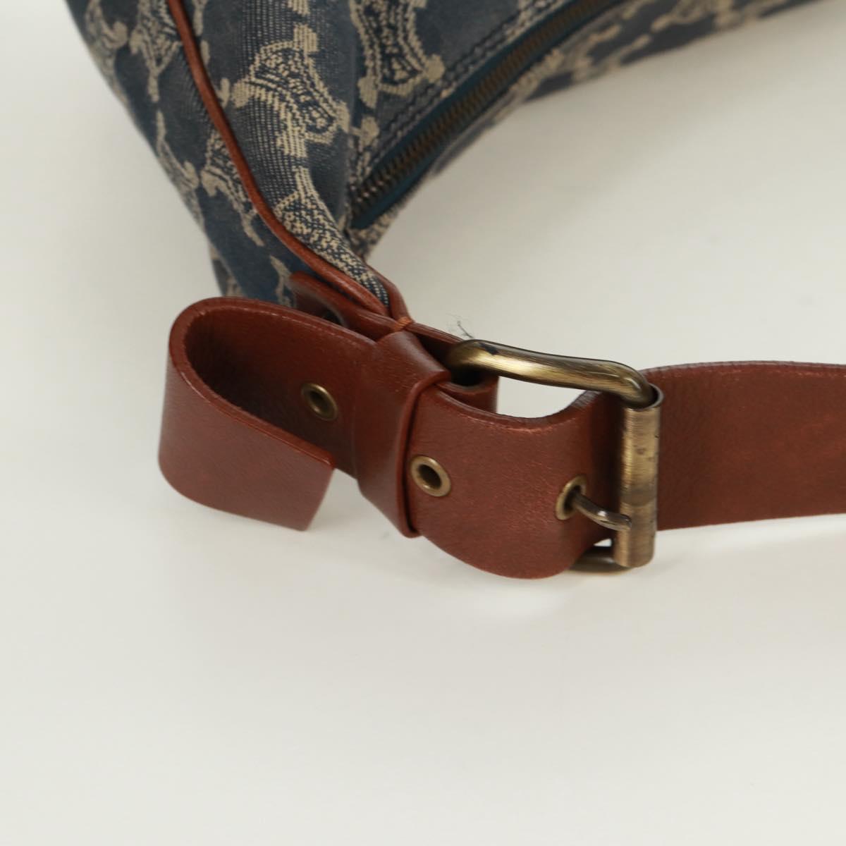 CELINE Paris Macadam Canvas Shoulder Bag Blue Auth 173229V