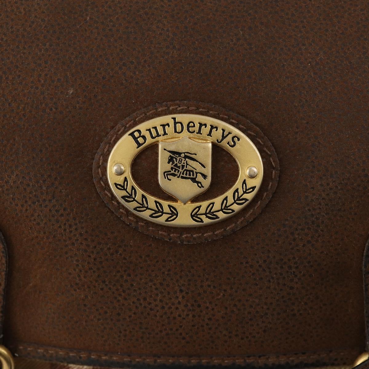 Burberrys Nova Check Shoulder Bag PVC Beige Gold Auth 173230