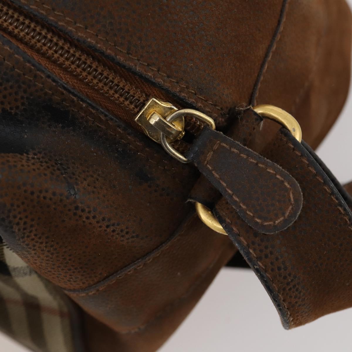 Burberrys Nova Check Shoulder Bag PVC Beige Gold Auth 173230