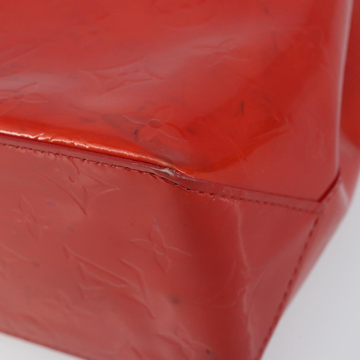 LOUIS VUITTON Monogram Vernis Reade PM Hand Bag Red Rouge M91088 LV Auth 173241