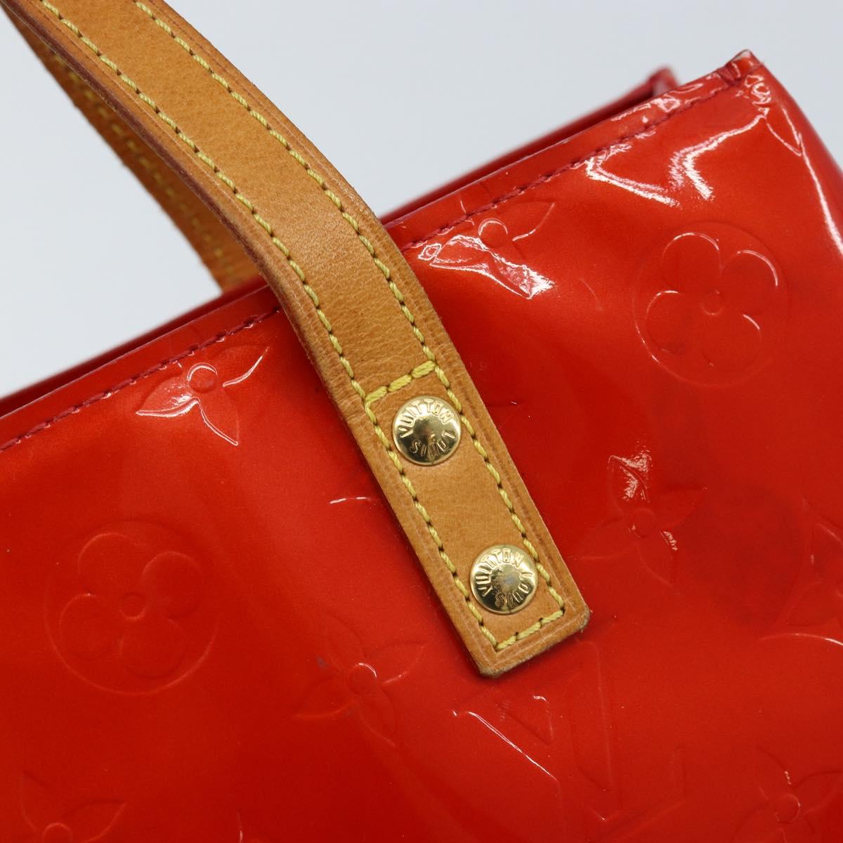 LOUIS VUITTON Monogram Vernis Reade PM Hand Bag Red Rouge M91088 LV Auth 173241