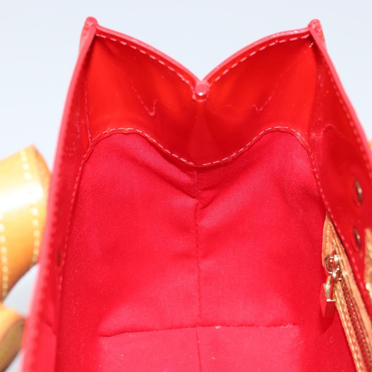 LOUIS VUITTON Monogram Vernis Reade PM Hand Bag Red Rouge M91088 LV Auth 173241