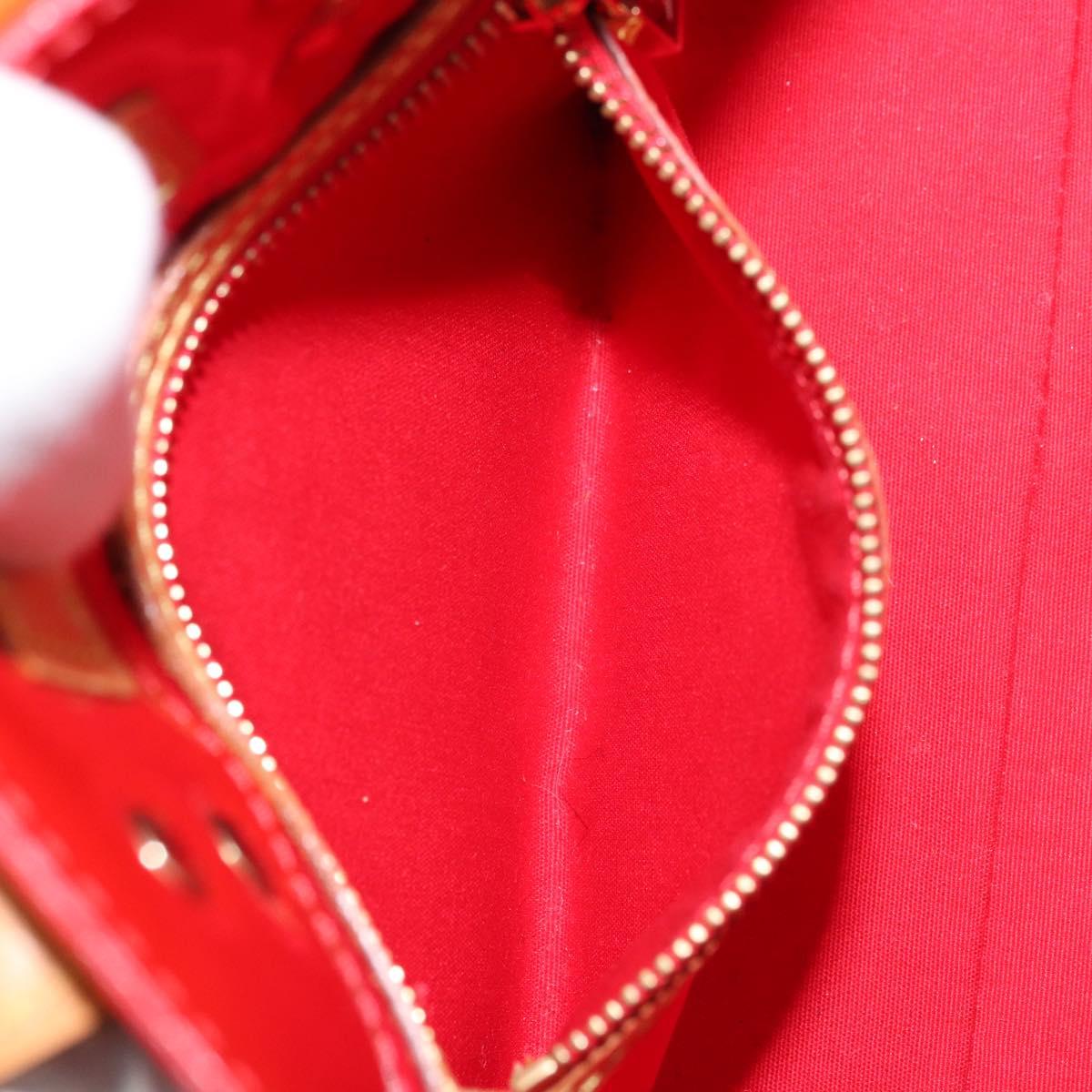 LOUIS VUITTON Monogram Vernis Reade PM Hand Bag Red Rouge M91088 LV Auth 173241