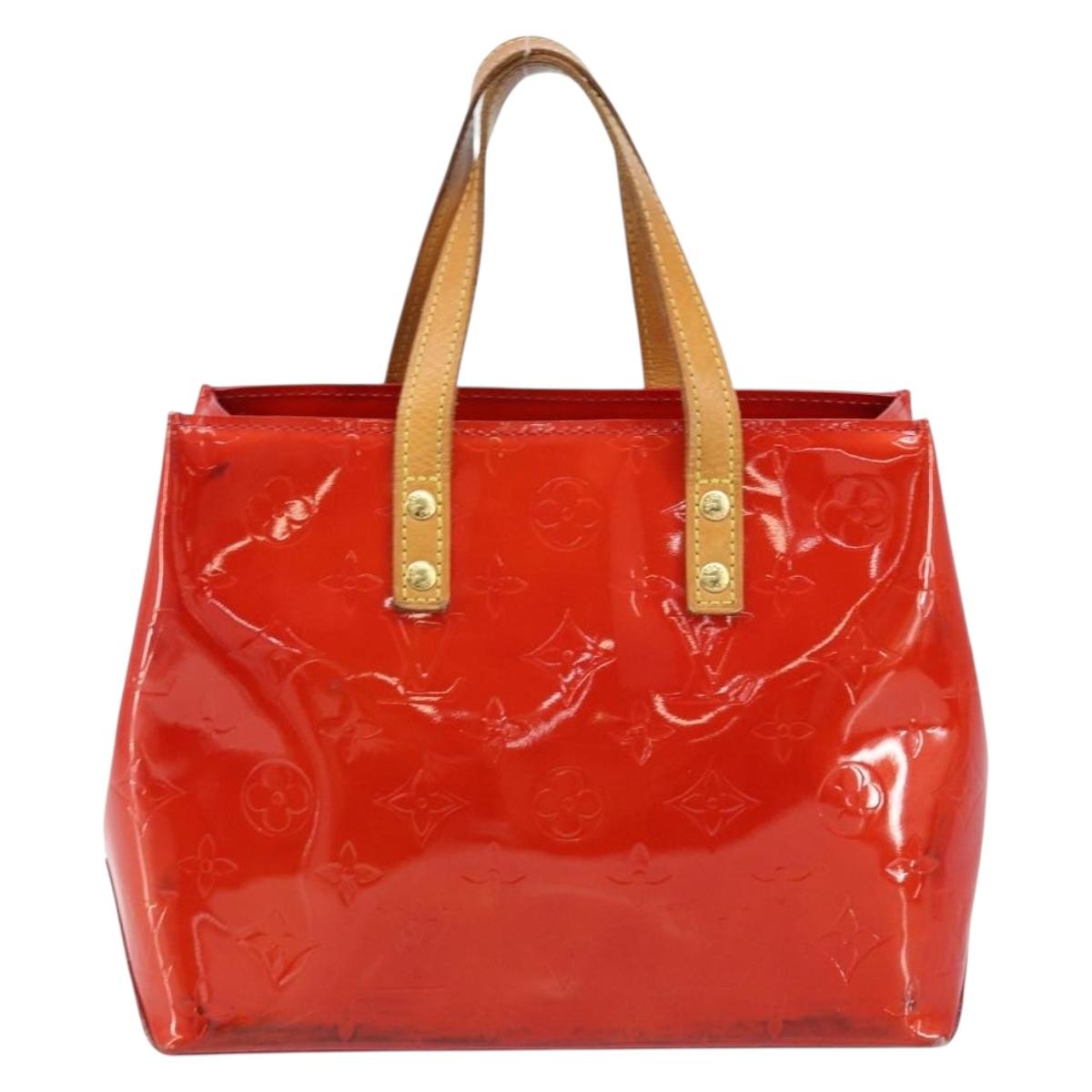 LOUIS VUITTON Monogram Vernis Reade PM Hand Bag Red Rouge M91088 LV Auth 173241