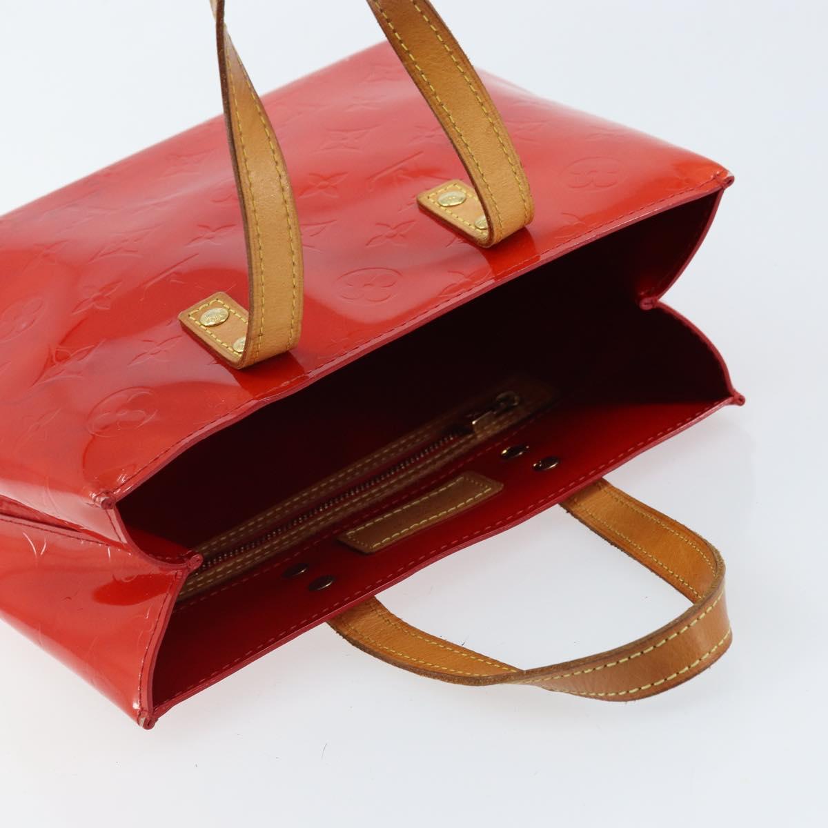 LOUIS VUITTON Monogram Vernis Reade PM Hand Bag Red Rouge M91088 LV Auth 173241