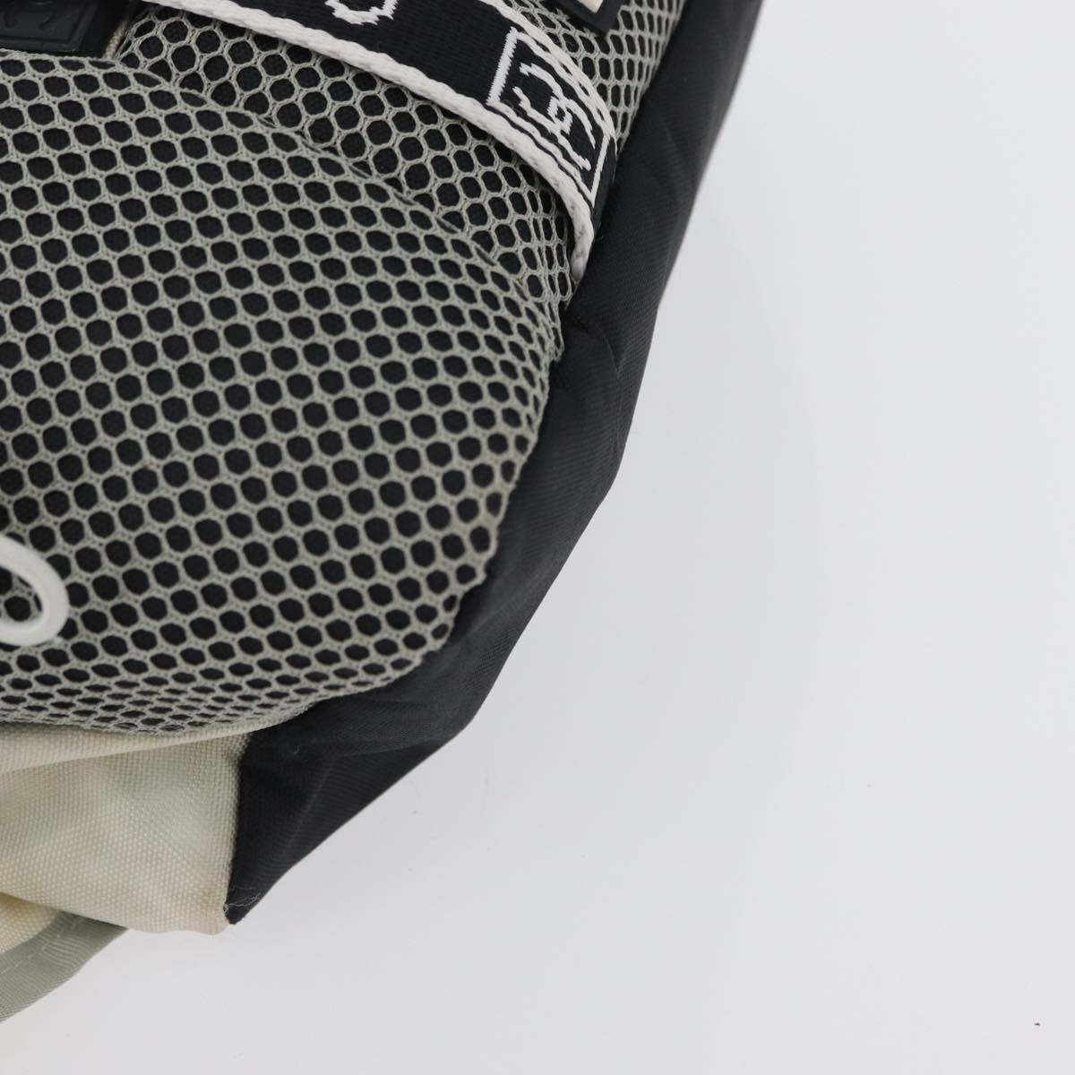 CHANEL Sports Line Waist bag Nylon Black Silver CC Auth 173243A